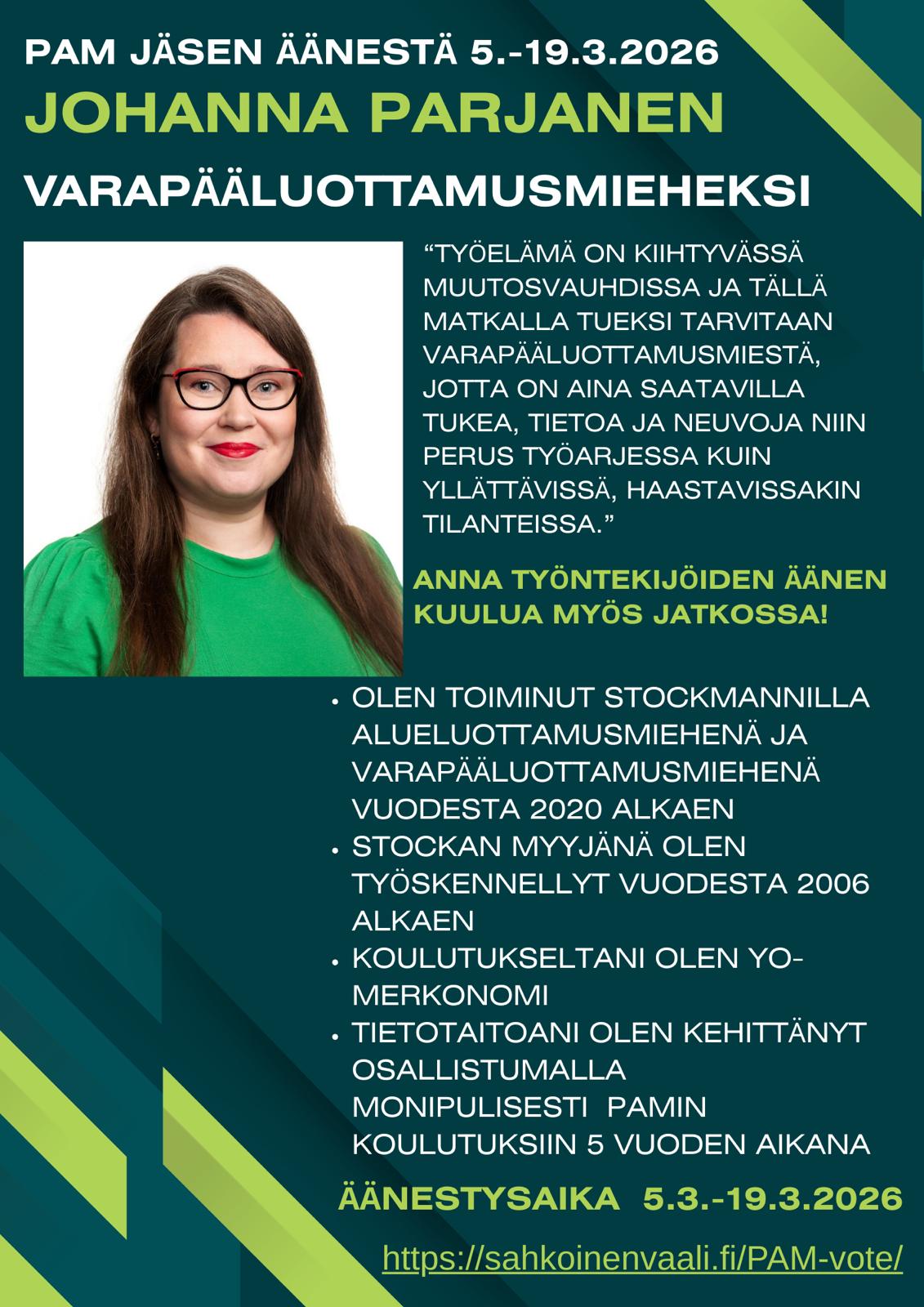 Johanna Parjanen PAMin vaaleissa